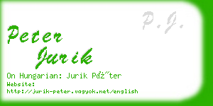 peter jurik business card